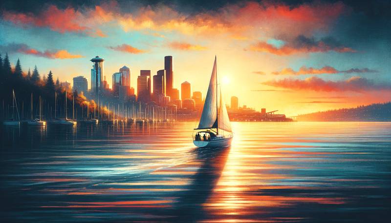 Sailboat and Seattle Skyline